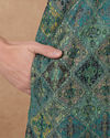Manyavar Men Green Chikankari Blended Cotton Kurta Pajama Set