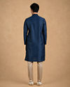 Manyavar Men Teal Blue Jacquard Kurta Pajama with Self-Texture