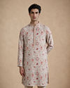 Manyavar Men Pink Blended Cotton Printed Kurta Pajama