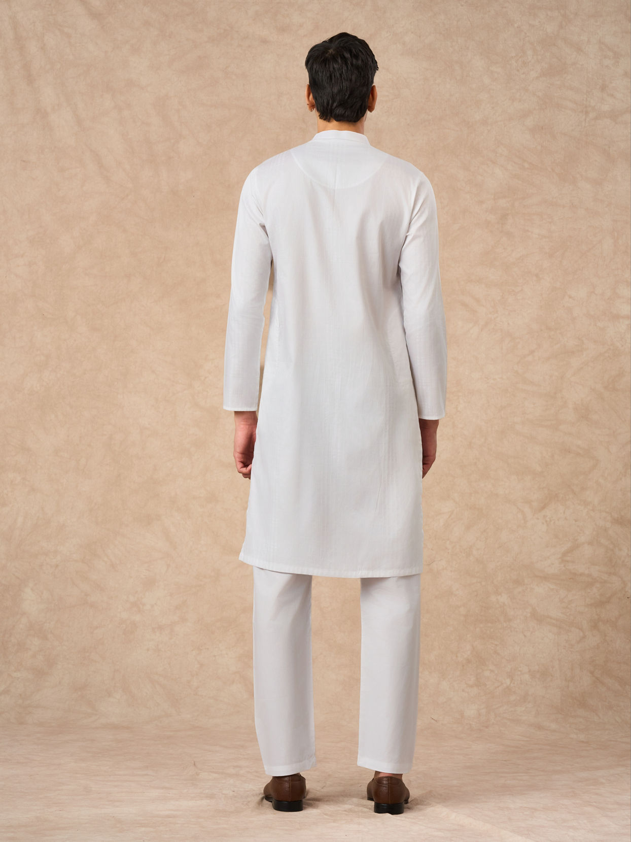 Manyavar Men White Cotton Kurta Pajama