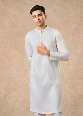 Manyavar Men White Cotton Kurta Pajama