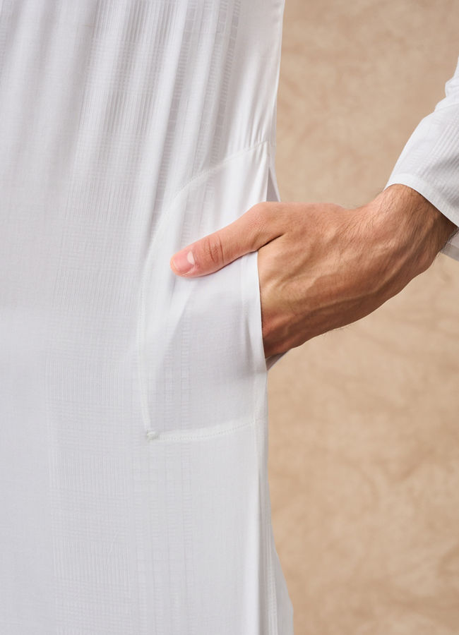 Manyavar Men White Cotton Kurta Pajama