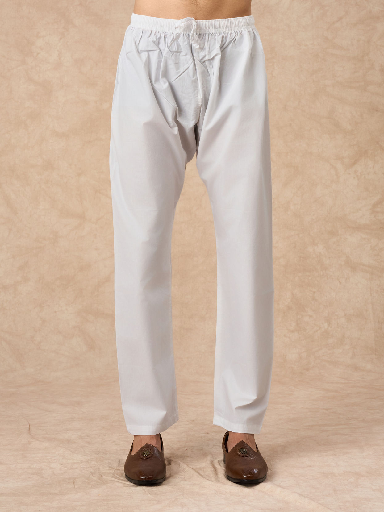 Manyavar Men White Cotton Kurta Pajama