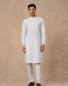 Manyavar Men White Cotton Kurta Pajama