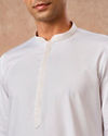 Manyavar Men White Cotton Kurta Pajama