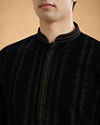 Manyavar Men Black Cotton Kurta Pajama