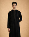 Manyavar Men Black Cotton Kurta Pajama