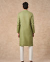 Manyavar Men Light Mid Green Cotton Kurta Pajama