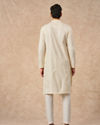 Manyavar Men Cream Cotton Kurta Pajama with Basic Design