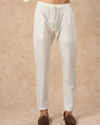 Manyavar Men Cream Cotton Kurta Pajama with Basic Design