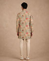 Manyavar Men Green Blended Viscose Kurta Pant with Print