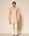Manyavar Men Green Blended Viscose Kurta Pant with Print