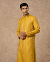 Manyavar Men Mustard Blended Viscose Kurta Pajama