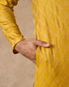 Manyavar Men Mustard Blended Viscose Kurta Pajama