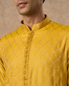 Manyavar Men Mustard Blended Viscose Kurta Pajama