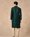 Manyavar Men Dark Green Art Silk Kurta Pajama