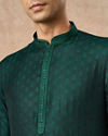 Manyavar Men Dark Green Art Silk Kurta Pajama
