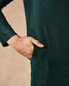 Manyavar Men Dark Green Art Silk Kurta Pajama