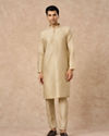 Manyavar Men Beige Art Silk Kurta Pajama