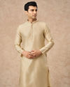 Manyavar Men Beige Art Silk Kurta Pajama