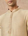 Manyavar Men Beige Art Silk Kurta Pajama