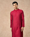 Manyavar Men Pink Blended Viscose Kurta Pajama