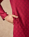 Manyavar Men Pink Blended Viscose Kurta Pajama