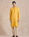 Manyavar Men Mustard Blended Viscose Kurta Pajama