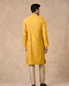 Manyavar Men Mustard Blended Viscose Kurta Pajama