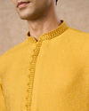 Manyavar Men Mustard Blended Viscose Kurta Pajama