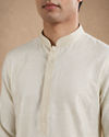 Manyavar Men Cream Blended Viscose Kurta Pajama with Basic Design