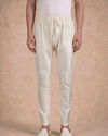 Manyavar Men Cream Blended Viscose Kurta Pajama with Basic Design