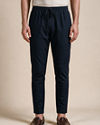 Manyavar Men Dark Blue Blended Rayon Kurta Pant Set
