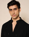 Manyavar Men Black Buta Embroidered Kurta Pant Set