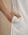 Manyavar Men White Blended Viscose Kurta Pajama with Self-Texture