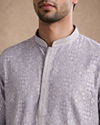 Manyavar Men Purple Brocade Kurta Pajama