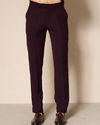 Manyavar Men Wine Blended Rayon Kurta Pant with Embroidery