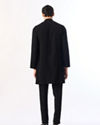 Manyavar Men Black Blended Rayon Kurta Pant with Embroidery