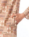 Manyavar Men Fawn Patchwork Printed Kurta Pajama Set