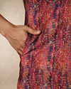 Manyavar Men Orange Art Silk Kurta Pajama with Print