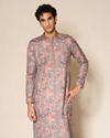 Manyavar Men Blue Printed Kurta Pajama Set