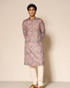 Manyavar Men Blue Printed Kurta Pajama Set