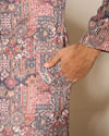 Manyavar Men Blue Printed Kurta Pajama Set