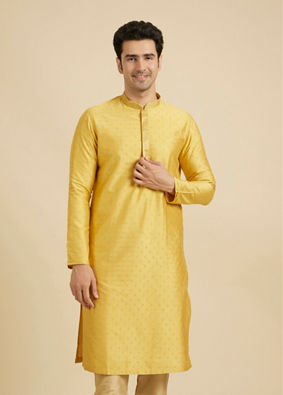 Manyavar Men Golden Embellished Kurta Pajama image number 0