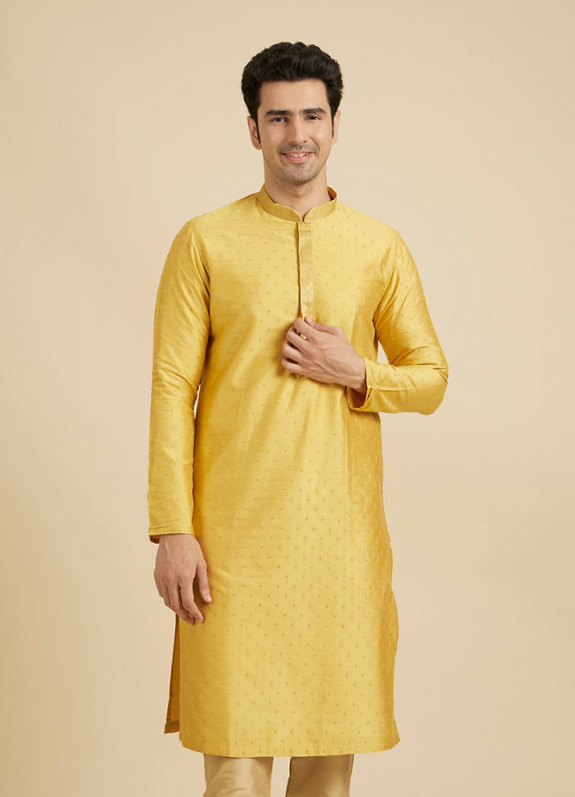 Manyavar Men Golden Embellished Kurta Pajama image number 0