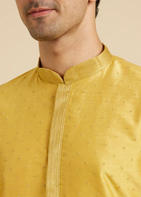 Manyavar Men Golden Embellished Kurta Pajama image number 1