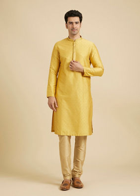 Manyavar Men Golden Embellished Kurta Pajama image number 2