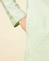 alt message - Manyavar Men Summer Green Embellished Kurta Set image number 3