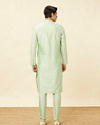 alt message - Manyavar Men Summer Green Embellished Kurta Set image number 5