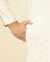 Manyavar Men Cream Buta Floral Buta Motif Patterned Kurta Set